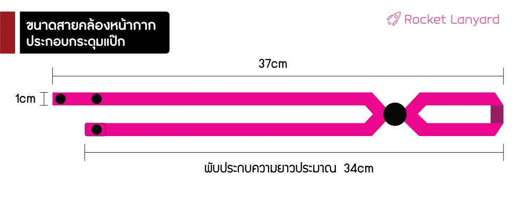 สายคล้องหน้ากากติดกระดุมแป๊ก 2 ตำแหน่งพร้อมที่ปรับความยาวสาย