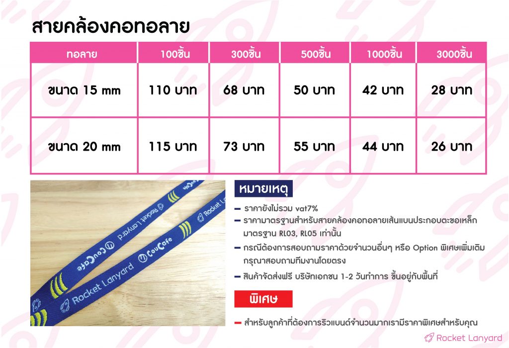 ราคาสายคล้องบัตรทอลาย